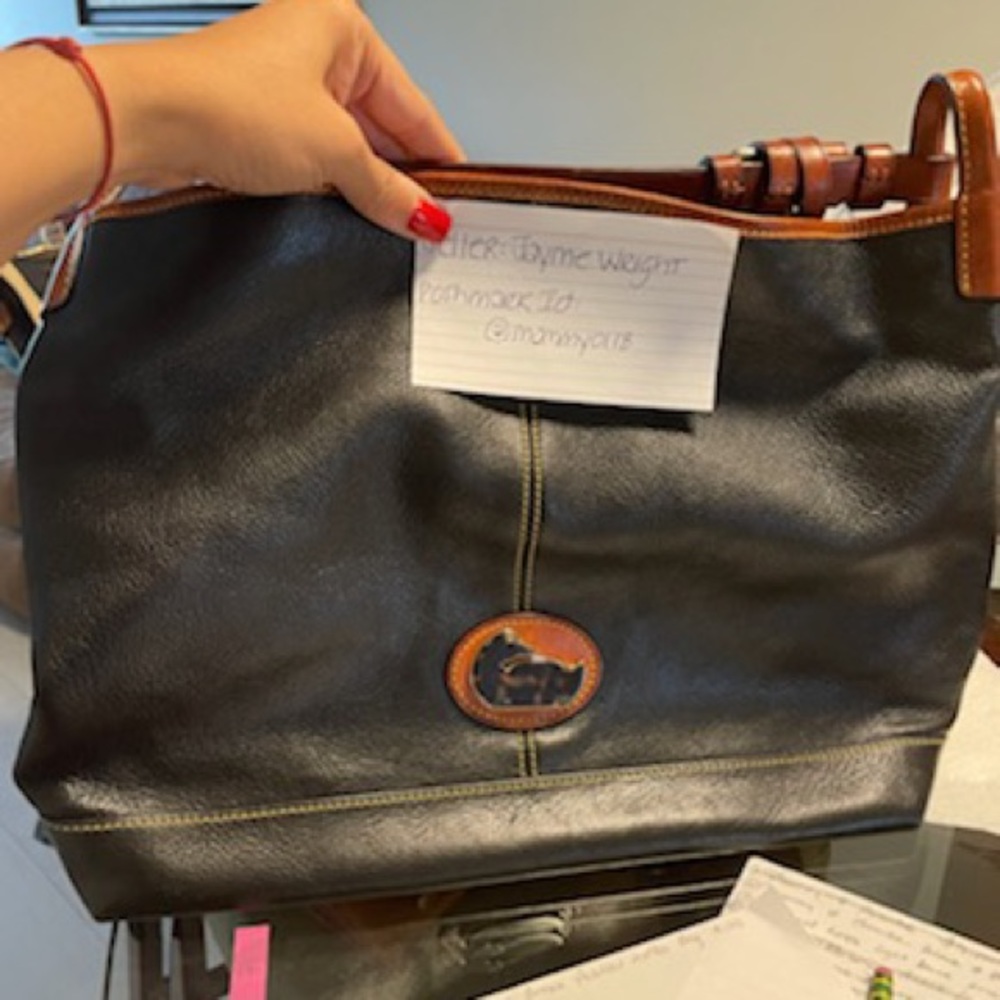 Dooney & Bourke Black & Brown Pebbled leather bag